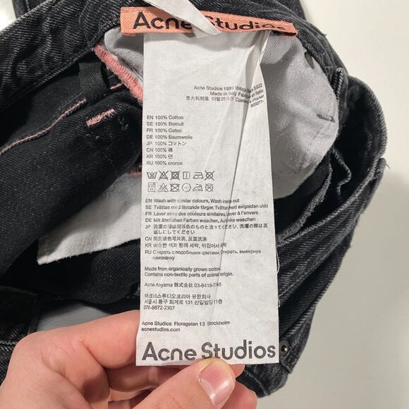 Acne Studios 1996 Vintage Black SS22 Straight Leg Jeans Men's size 30x25 - Picture 8 of 12